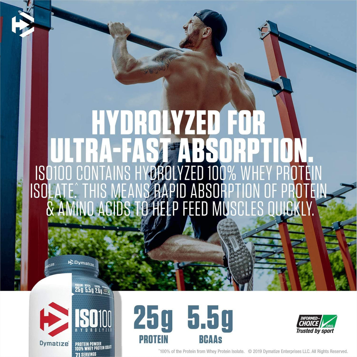 Suplemento ISO100 Proteína hidrolizada en polvo 5.5 g  BCAA