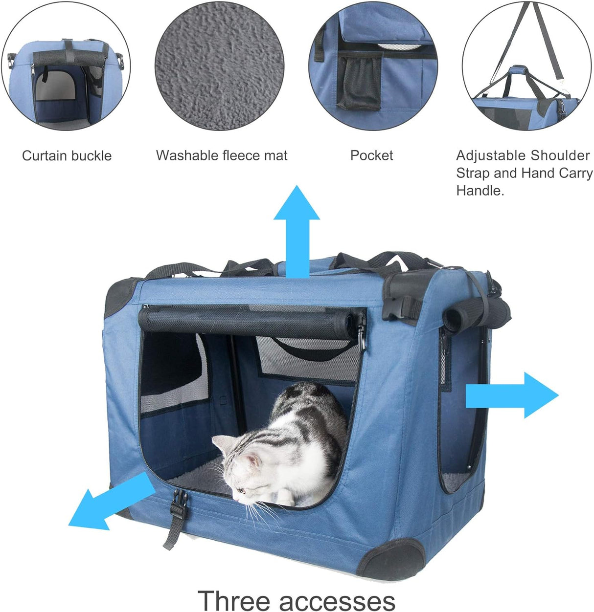 Transportín para Gatos y Perros, portátil, colapsable, 24x16.5
