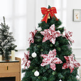 Poinsettias Artificial 6 Pcs Decoración Árbol Navidad - Modelo Navidad
