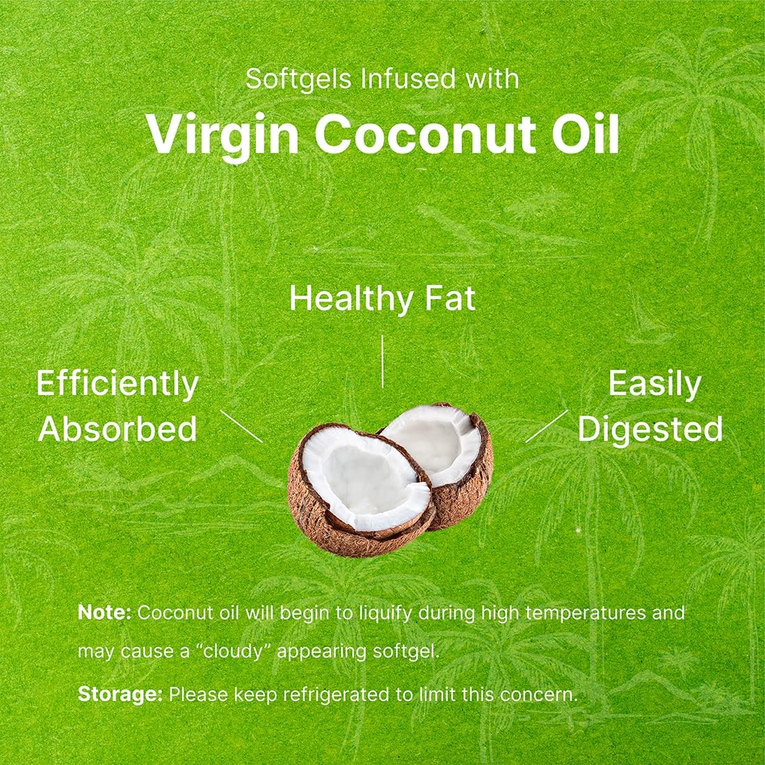 Aceite de Coco Virgen Softgels con Vitamina K2 MK-7 200mcg