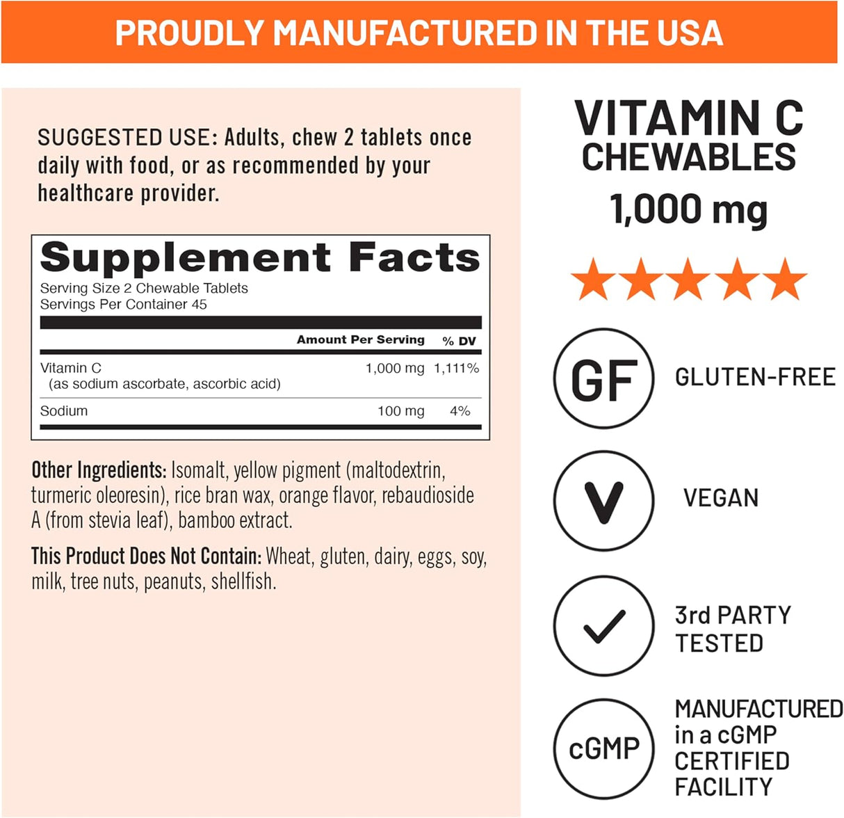 VitaminaC Extra Fuerte Natural Naranja NatureWise 90Tablets