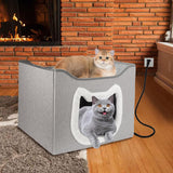 Casa Caliente para Gatos - Cueva con Juguete y Rascador, Plegable