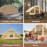 Tienda Inflable para Camping, Tienda Oxford 4-6 Personas, Con Chimenea