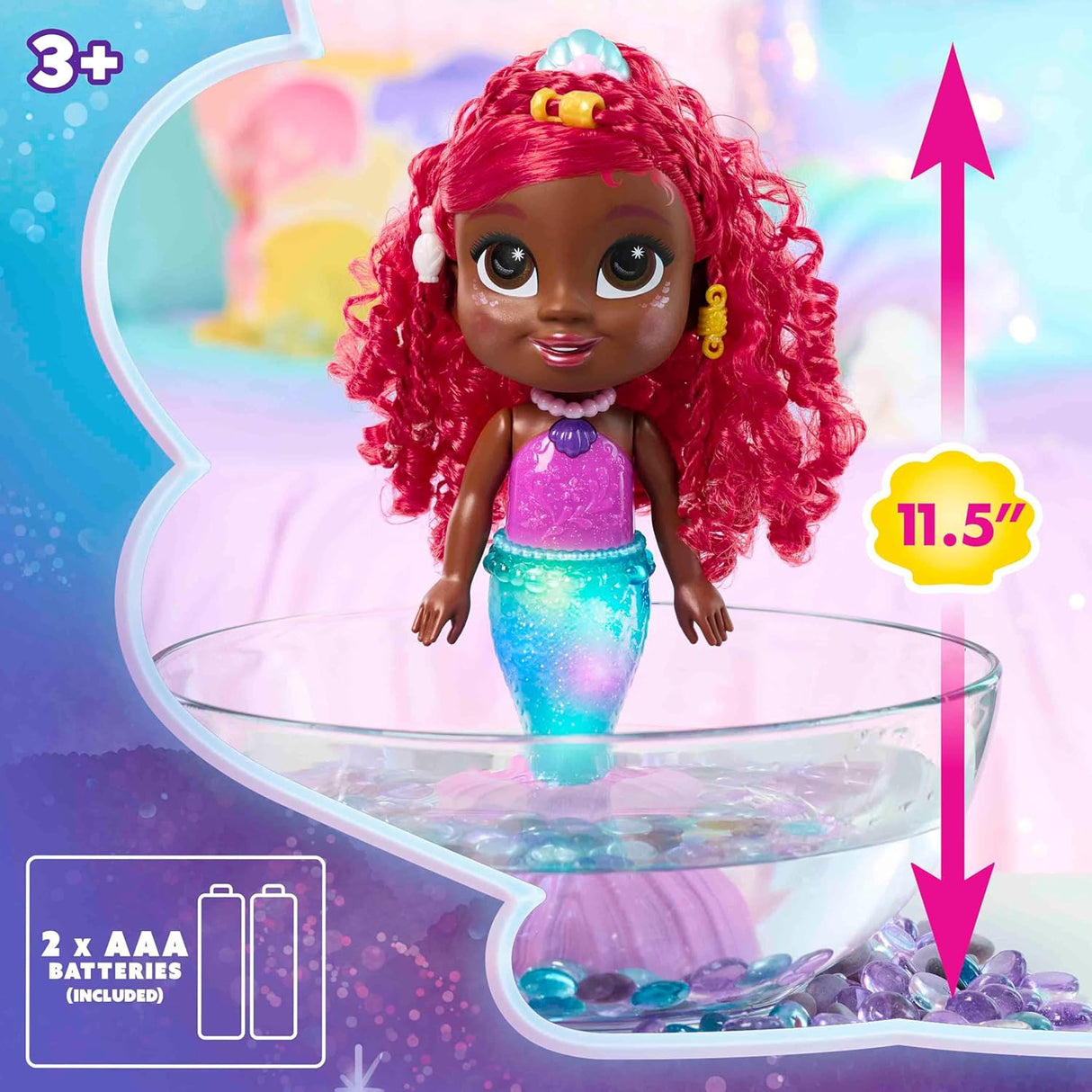 Muñeca Ariel Luz y Sonido, Just Play, 11.5 pulgadas, 5 Piezas