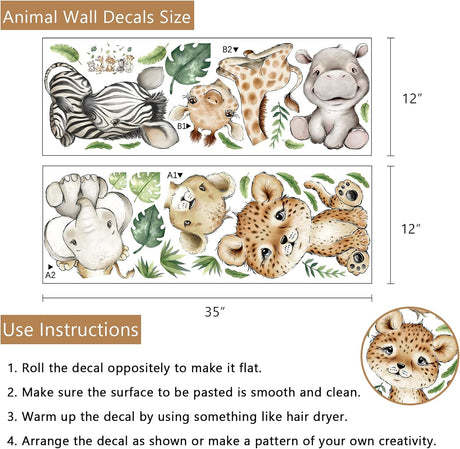 Vinilos Decorativos Safari Yovkky, Animales para Niños