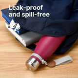 Botella de agua 12 oz acero inoxidable, a prueba de fugas, BPA-Free