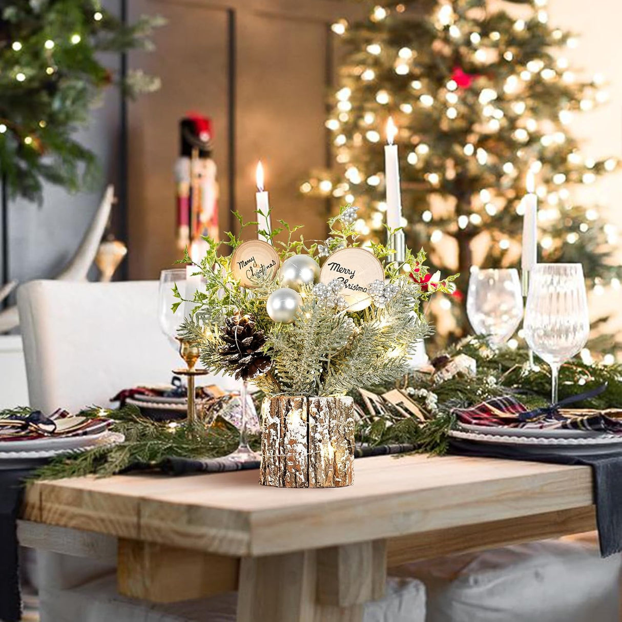 Árbol de Navidad Mini N&T NIETING 12 con luces LED cálidas