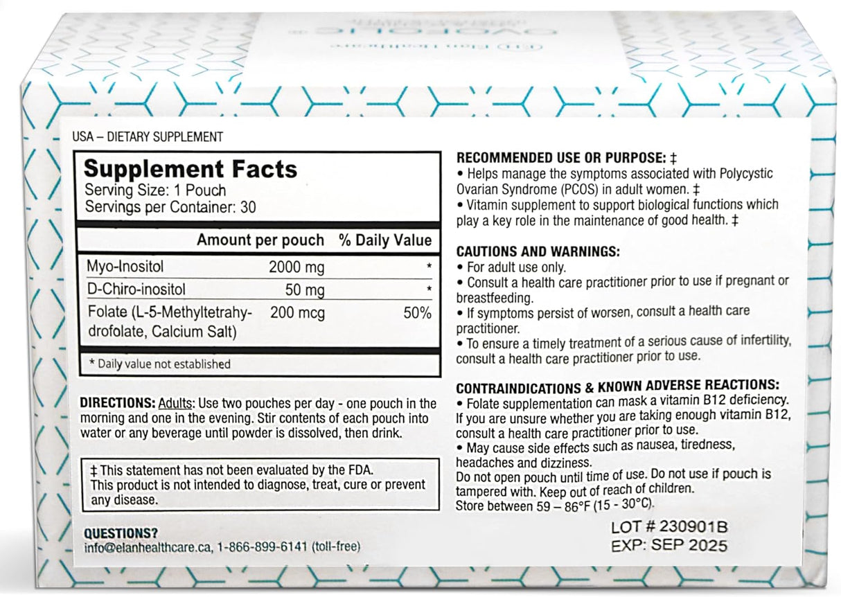 Ovofolic Inositol Suplemento - Myo-Inositol + D-Chiro, 40:1, 30 sobres