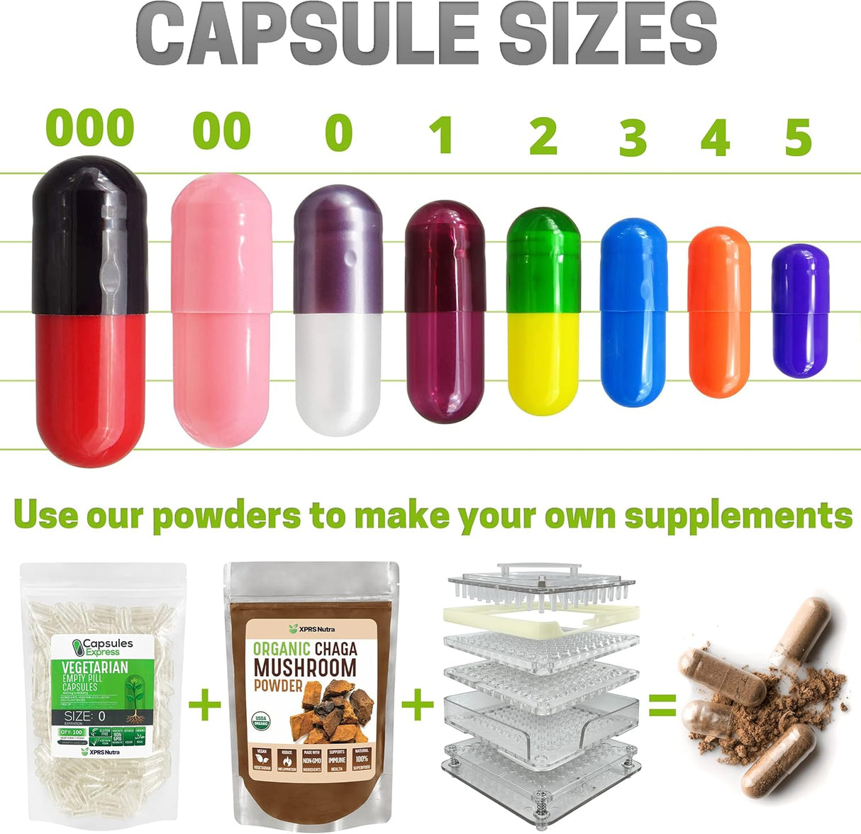 Suplementos Alimenticios 100 cápsulas vacías veganas