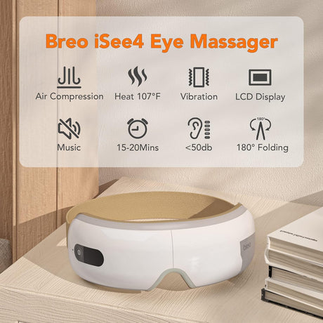 Masajeador de ojos Breo iSee4, eléctrico, con calor, relajación