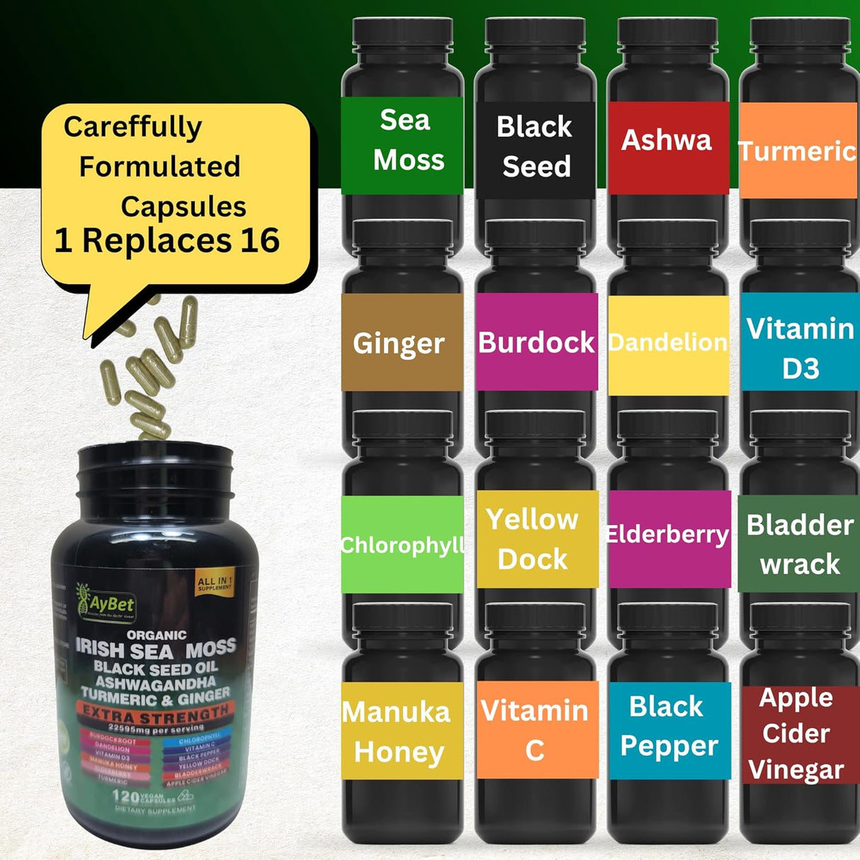 Suplemento Natural Vegano Halal con Vitaminas y Hierbas Mix