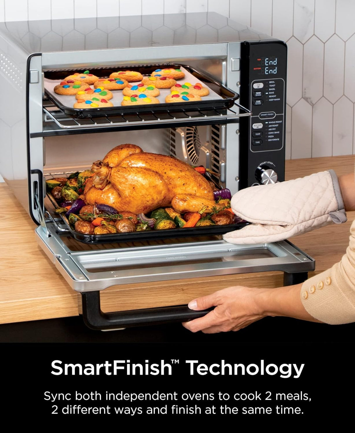 Horno Ninja DCT401 12 en 1, Convección, Air Fry, FlexDoor
