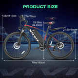 Bicicleta Eléctrica Vivi 27.5 500W 21 Velocidades, Modelo E-MTB