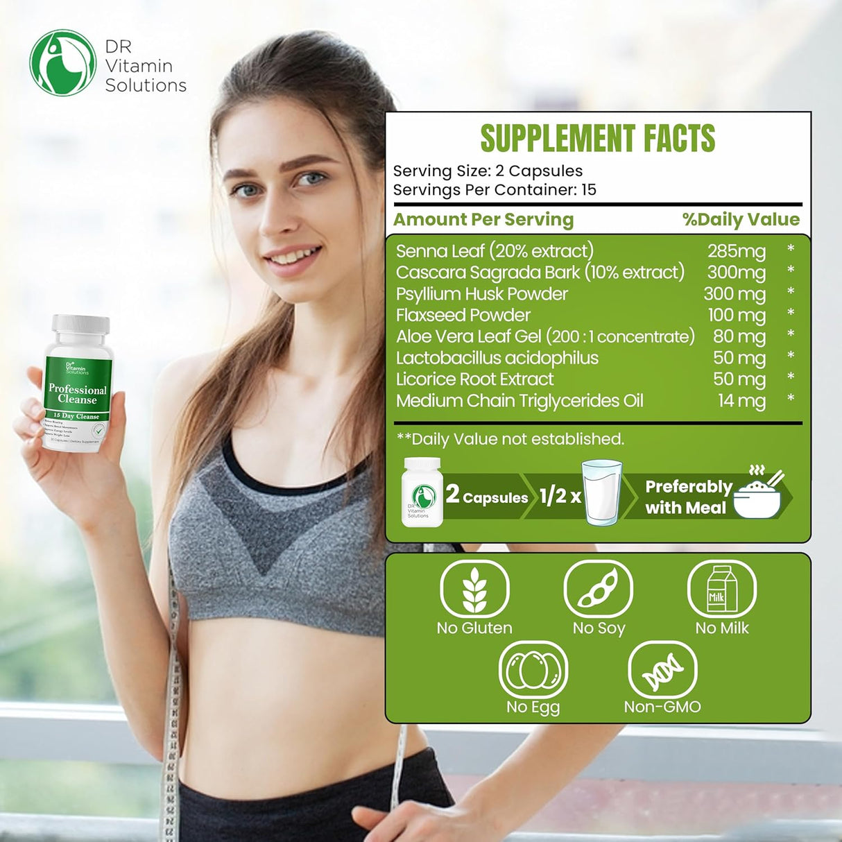 Dr Vitamin Soluciones 15 Días Limpieza Intestinal Detox para Mujer, 30 Cáps.