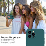 DEENAKIN Funda para iPhone 13 Pro Max con protector de pantalla, cubierta de goma de gel de silicona líquida suave y duradera para iPhone 13 Pro Max de 6.7 pulgadas, color verde pino