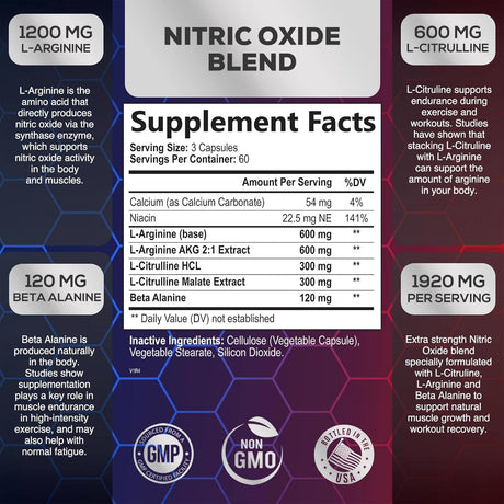 Suplementos Alimenticios de óxido nítrico fuerte L arginina