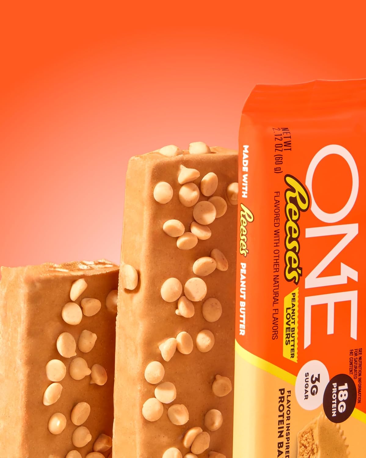 Barritas de Proteína ONE Reese's, Sin Gluten, 18g Proteína, 12 uds