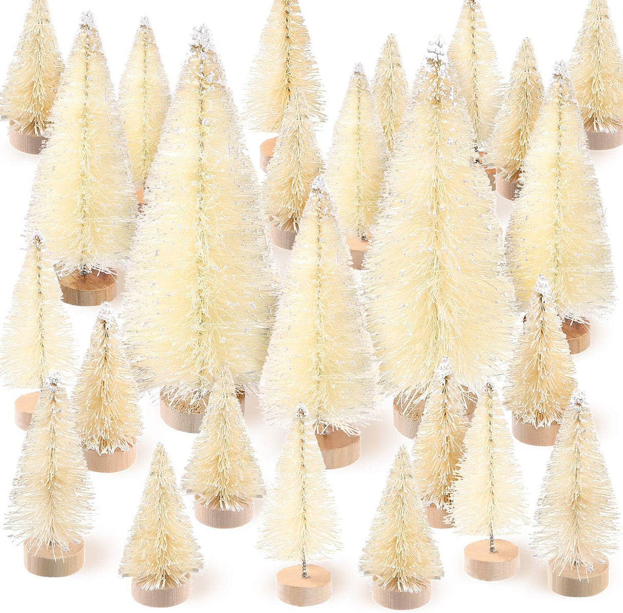 Árboles de Navidad Artificiales SATINIOR con Base de Madera 60 Pzas