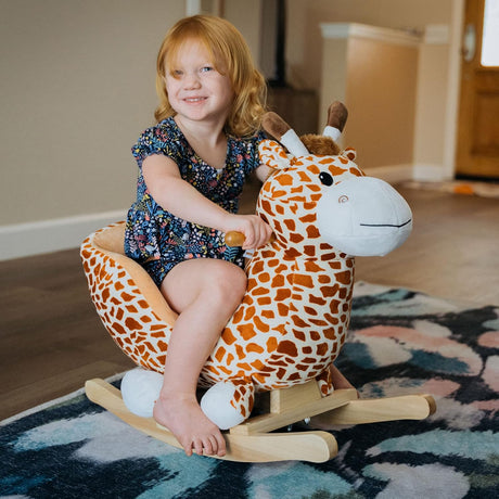 Juguete de caballito de peluche Qaba, giraffe, 18-36 meses