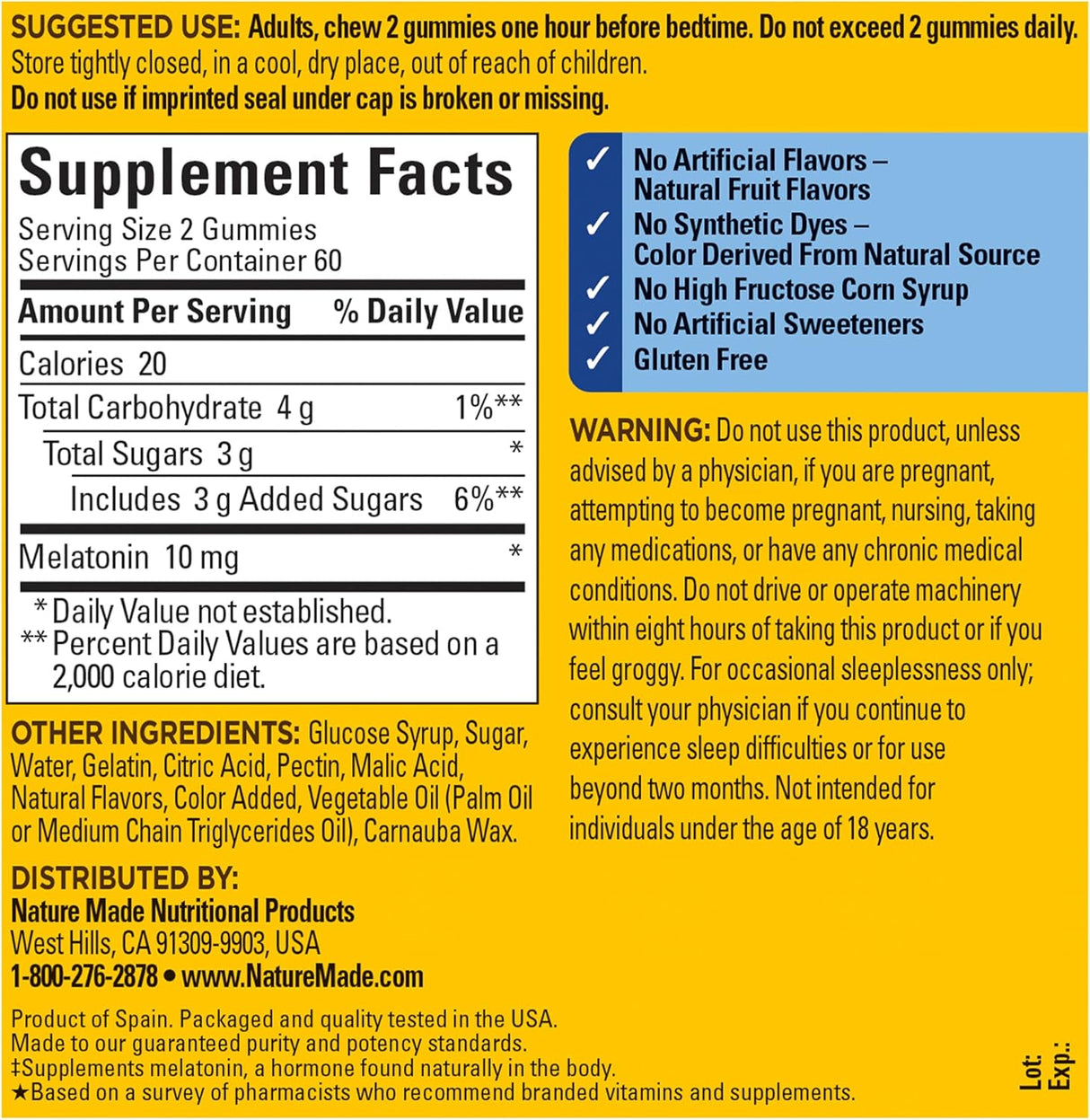 gomitas  Nature Made fresa, 120 unidades paquete de 1 10 mg