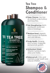 Juego de champú y acondicionador de aceite de árbol de té.