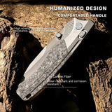 Cuchillo de bolsillo EDC con mango de titanio para hombres