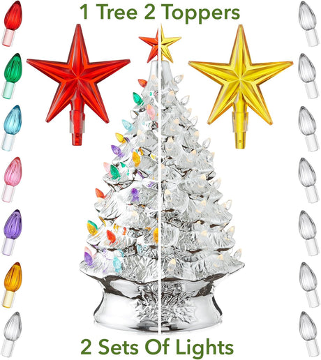 Árbol de Navidad Cerámico Casafield, 24 Pre-Lit, 148 Luces