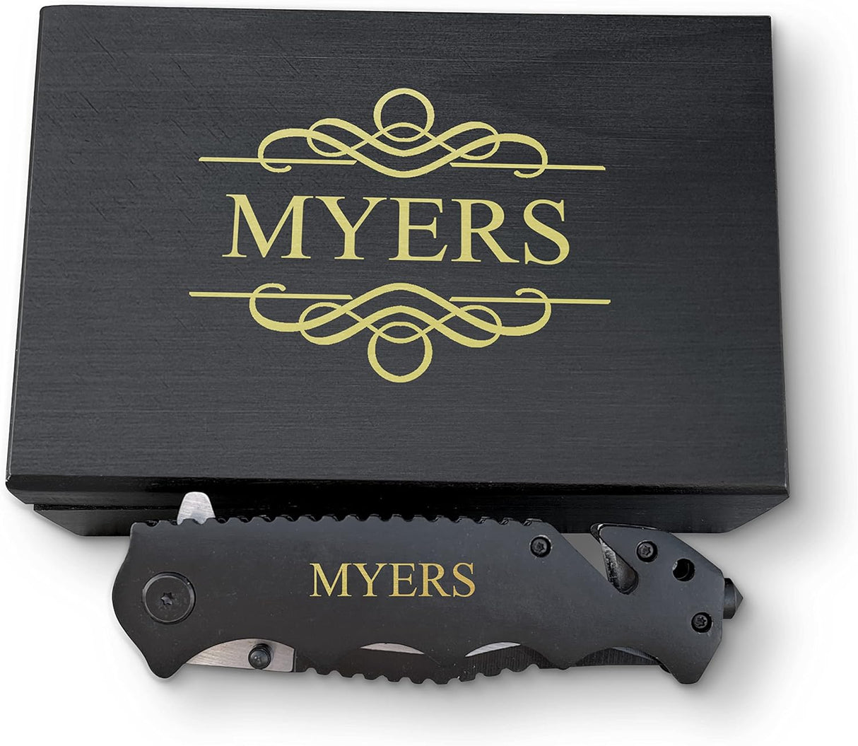 Cuchillo personalizado de exteriores con rompedor de vidrio