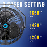 Ventilador Industrial Tornado 12 Alta Velocidad IPX4 TEAO 3 Velocidades