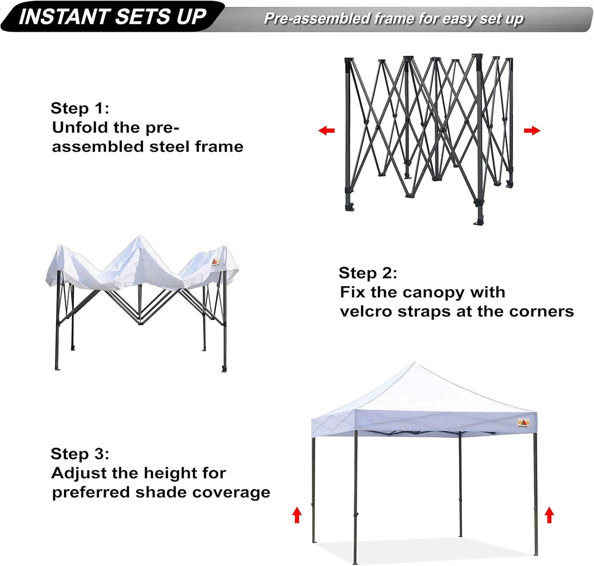 Carpa Plegable ABCCANOPY 10x10 Comercial (Blanca)