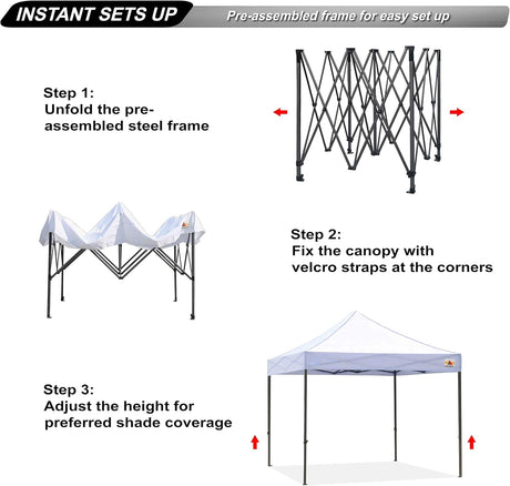 Carpa Plegable ABCCANOPY 10x10 Comercial (Blanca)