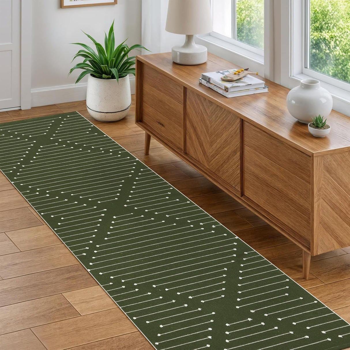 Alfombra Runner Boho LIVEBOX, Lavable, 2'x8', Modelo para Pasillo