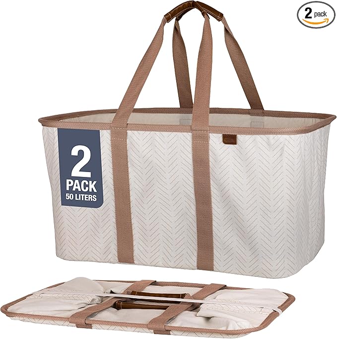 Cesta de lavandería plegable CleverMade 50L con asas largas