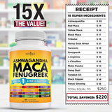 Suplemento de Ashwagandha Maca y Fenogreco con Ginseng