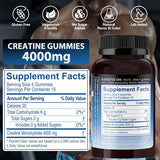 Gomitas de Creatina Monohidrato 4000mg Sin Azúcar, 60u