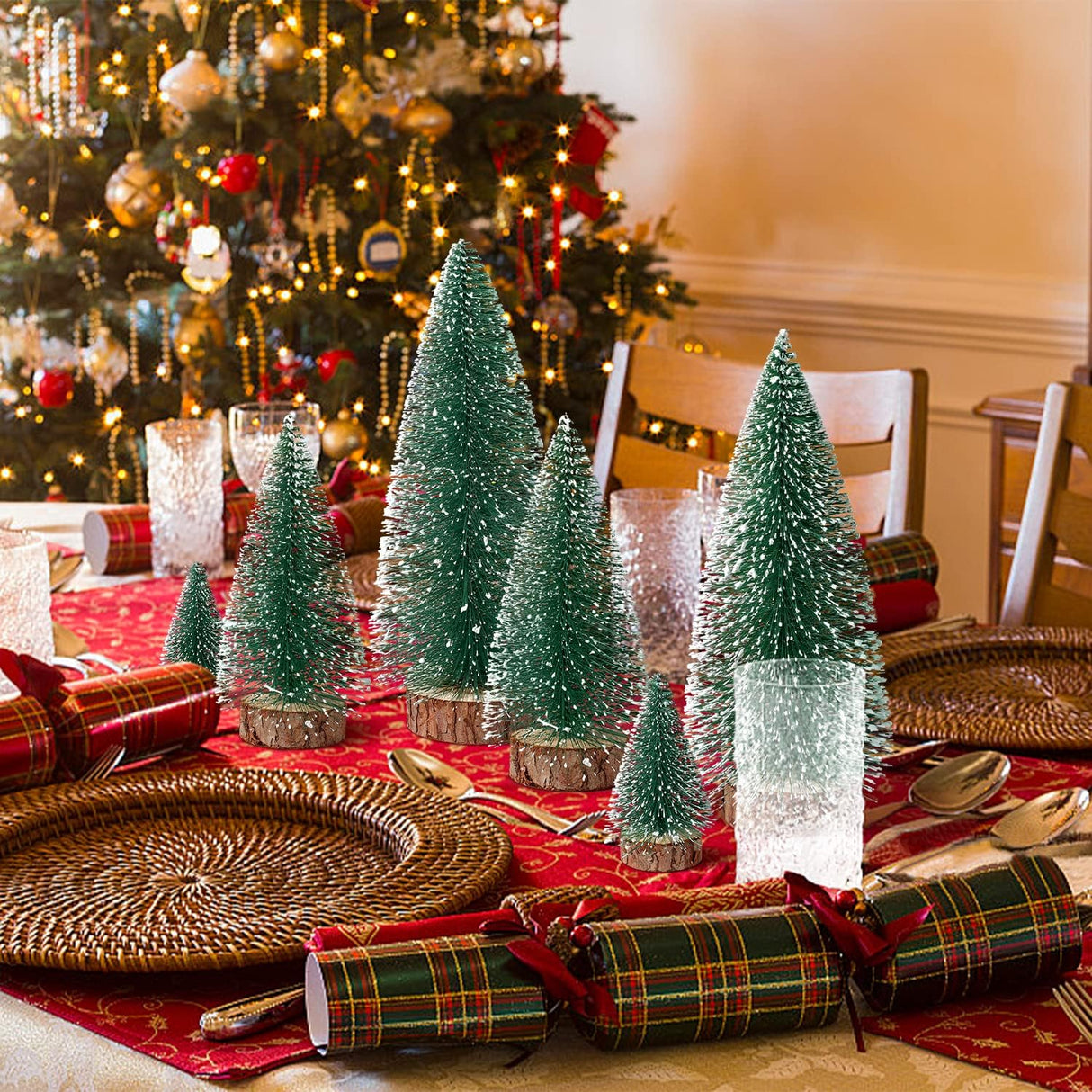 Hatisan 6 Mini Árboles de Navidad - Decoración de Mesa