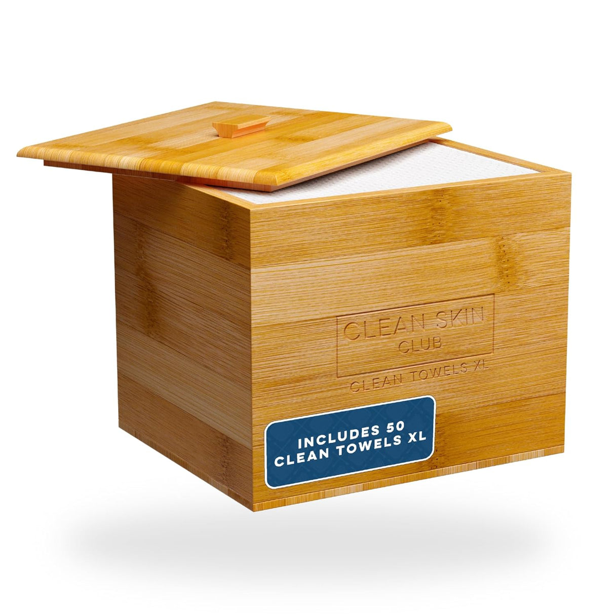 Caja de bambú con funda y toallas faciales CLEAN SKIN CLUB