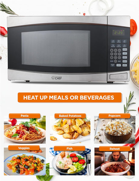 Microondas Comercial Chef 1.4 Pies Cúbicos 1100W, 10 Niveles