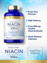 Suplemento Niacina Flush Free 500mg  220cap sin OMG sin glut