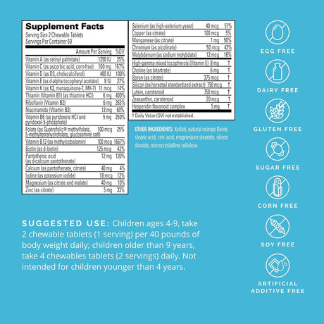 BRAINMD Dr Amen Kids NeuroVite - Sabor naranja - 120 masticables en forma de pingüino - Suplemento multivitamínico y mineral - Promueve el desarrollo y crecimiento saludables - Sin gluten - 60 porciones