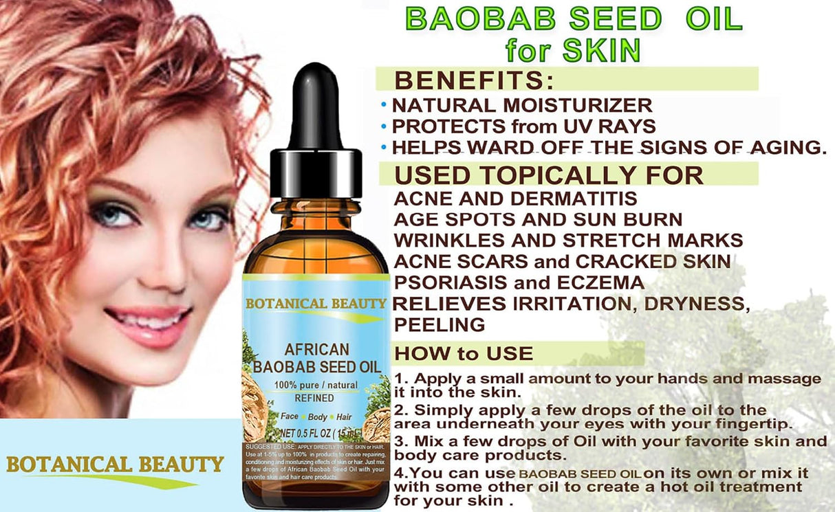 Aceite de Semilla de Baobab Africano 100% Puro Natural Refinado