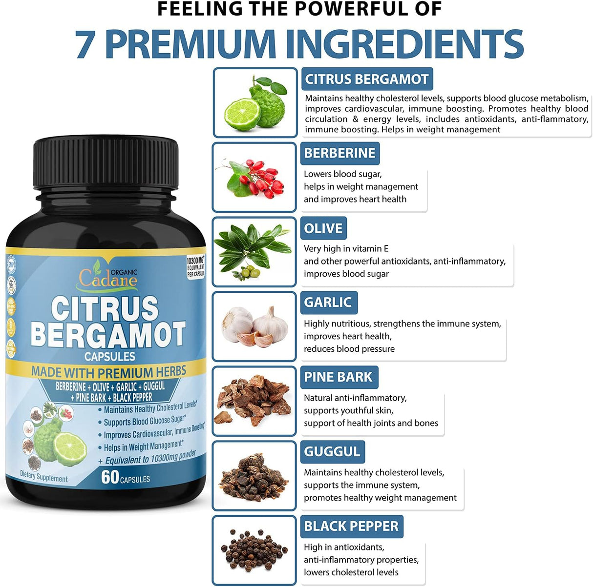 Suplementos Alimenticios cápsulas de extracto de bergamota