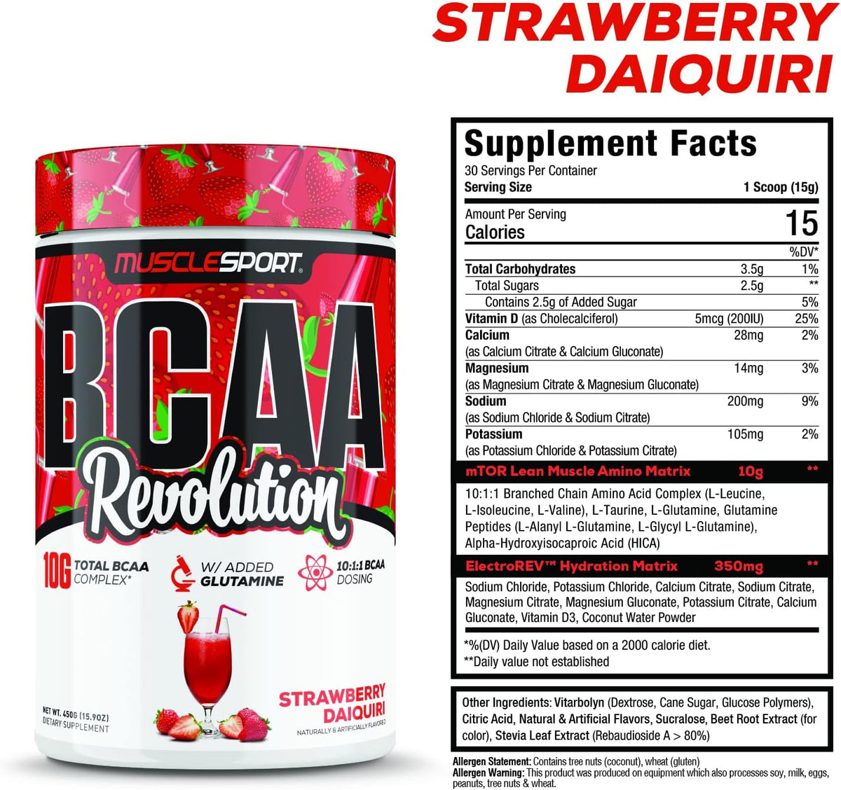 Musclesport BCAA Revolution Suplemento Aminoácidos 30 Servs