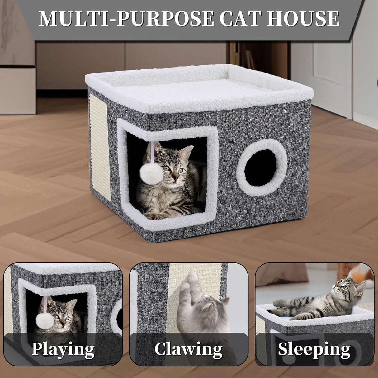 Cueva para Gatos, Marca X, con cojines suaves, Modelo Y