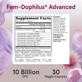 Probióticos avanzados Fem-Dophilus apoyo Digestivo 30 cápsulas