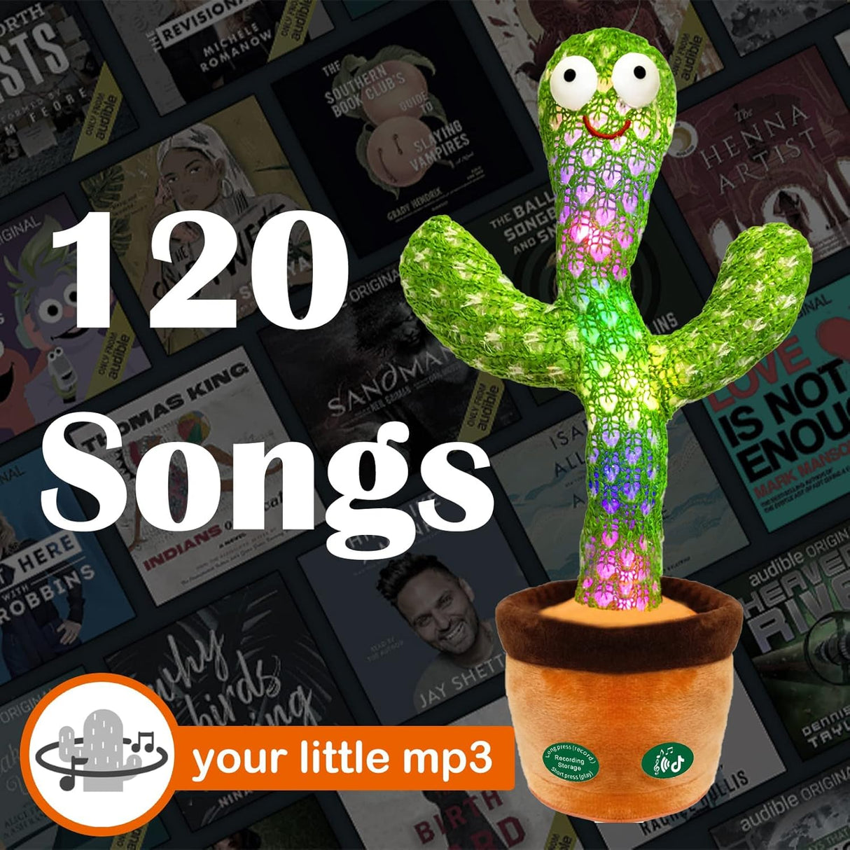 Juguete Cactus Hablante Pbooo, 120 Canciones, Grabación 15S