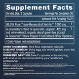 Suplemento ProHealth 1,000 mg de trans-resveratrol. 60 cap