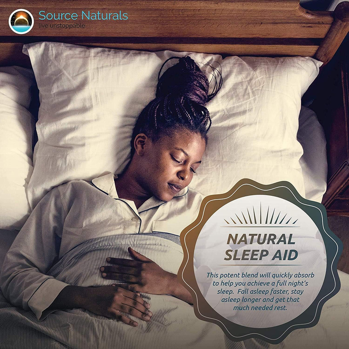 Source Naturals  suplemento para dormir 2.5 mg  sabor a menta