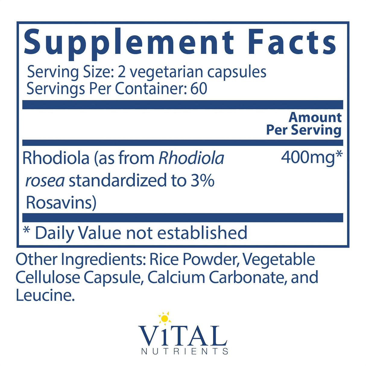Suplemento Extracto de Rhodiola Rosea 3%  energía y estrés