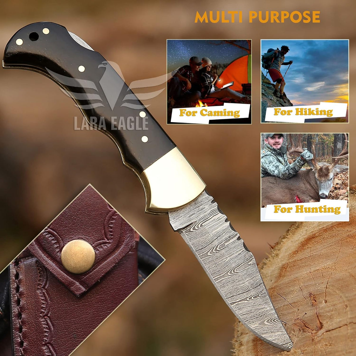 Cuchillo de bolsillo de 133 capas con afilador